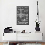 B-17 Vintage Bomber Airplane | Black // Action Blueprints (12"W x 18"H x 0.75"D)