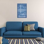 B-17 Vintage Bomber Airplane // Blueprint (12"W x 18"H x 0.75"D)