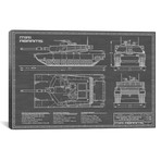 1980 M1A1 Abrams Battle Tank | Black // Action Blueprints (18"W x 12"H x 0.75"D)