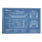 1980 M1A1 Abrams Battle Tank // Blueprint (18"W x 12"H x 0.75"D)