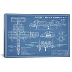 A-10 Thunderbolt II [Warthog] Airplane // Blueprint (18"W x 12"H x 0.75"D)