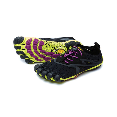 Women's // V-Run Shoes // Black + Yellow + Purple (Euro: 36)