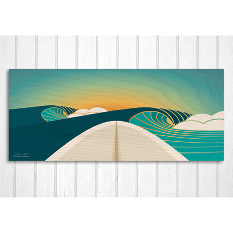 "The Search (Longboard Perspective)" Wood Print (25”W x 10”H x 0.75"D)