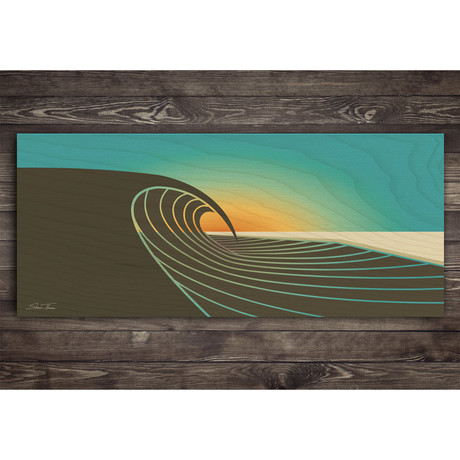 "Sunset Peak" Wood Print (25”W x 10”H x 0.75"D)
