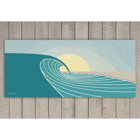 "Sunset Peak (vintage Series)" Wood Print (25”W x 10”H x 0.75"D)