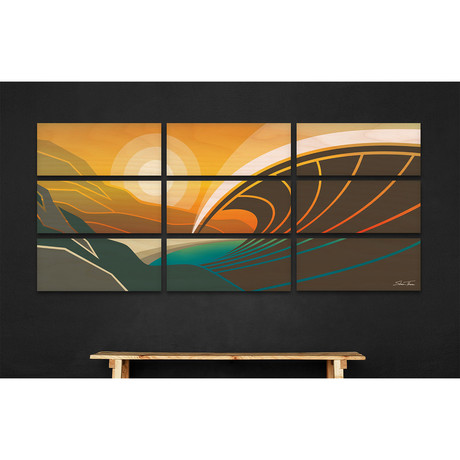 "Rugged Coast" 9-Panel Wood Print (70"W x 30"H x 0.75"D)