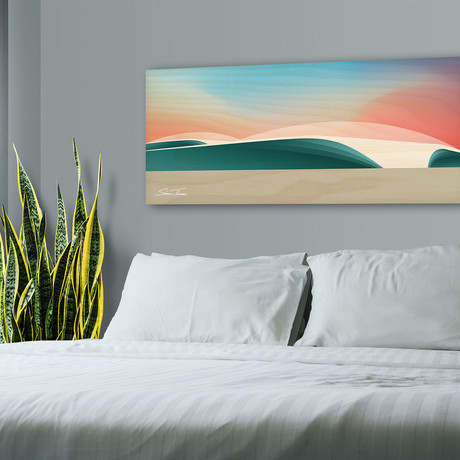 "Beach Break (Cotton Candy Skies)" Wood Print (25”W x 10”H x 0.75"D)
