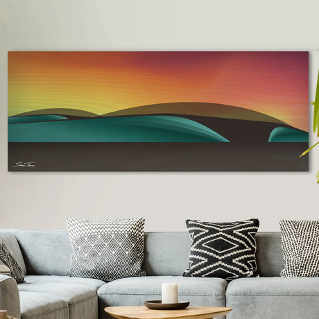 "Beach Break (Sunset)" Wood Print (25”W x 10”H x 0.75"D)
