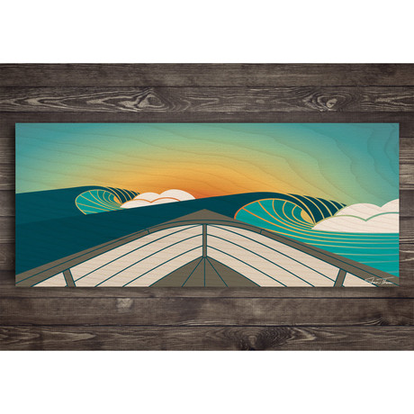 "The Search (Boat Perspective)" Wood Print (25”W x 10”H x 0.75"D)