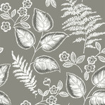 Gray Foliage Peel + Stick Wallpaper