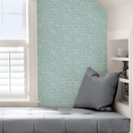 Aqua Poplin Texture Peel + Stick Wallpaper