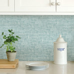 Aqua Poplin Texture Peel + Stick Wallpaper