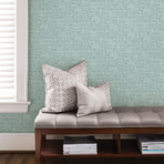 Aqua Poplin Texture Peel + Stick Wallpaper