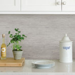 Tibetan Grasscloth Silver Peel + Stick Wallpaper