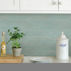 Tibetan Grasscloth Teal Peel + Stick Wallpaper