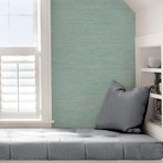 Tibetan Grasscloth Teal Peel + Stick Wallpaper