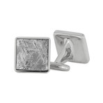Square Meteorite Cufflinks // Sterling Silver