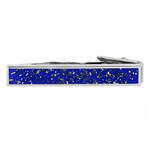 Blue Stardust Tie Clip // Sterling Silver