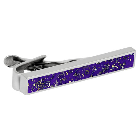 Purple Stardust Tie Clip // Sterling Silver