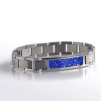 Blue Stardust Interchangeable Bracelet // Stainless Steel (Small)