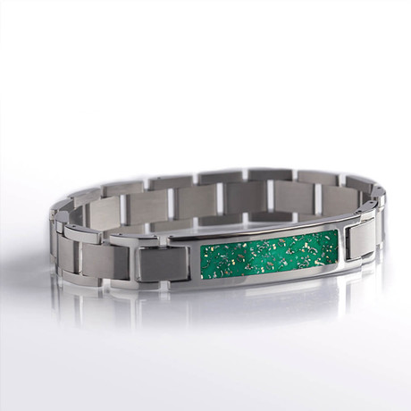 Green Stardust Interchangeable Bracelet // Stainless Steel (Small)