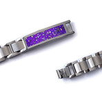 Purple Stardust Interchangeable Bracelet // Stainless Steel (Small)