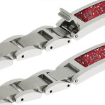 Red Stardust Interchangeable Bracelet // Stainless Steel (Small)