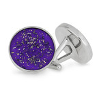 Purple Stardust Cufflinks // Sterling Silver