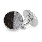 Meteorite + Dinosaur Bone Cufflinks // Sterling Silver