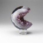 Genuine Polished // Amethyst Geode Sphere + Round Acrylic Stand // v.4