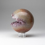 Genuine Polished // Amethyst Geode Sphere + Round Acrylic Stand // v.2