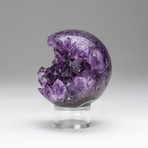 Genuine Polished // Amethyst Geode Sphere + Round Acrylic Stand // v.1