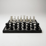 Small // Black + White Onyx // Polished Chess Set