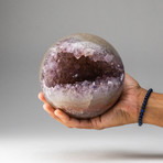 Genuine Polished // Amethyst Geode Sphere + Round Acrylic Stand // v.2