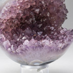 Genuine Polished // Amethyst Geode Sphere + Round Acrylic Stand // v.4