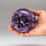 Genuine Polished // Amethyst Geode Sphere + Round Acrylic Stand // v.1