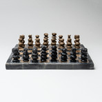 Small // Black Onyx + Brown Onyx // Polished Chess Set
