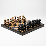 Small // Black + Brown // Onyx Polished Chess Set