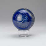 Genuine Polished // Lapis Lazuli Sphere + Round Acrylic Stand // v.2