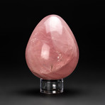 Large // Genuine Polished // Rose Quartz Egg + Round Acrylic Stand
