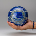 Large // Genuine Polished // Lapis Lazuli Sphere + Round Acrylic Stand