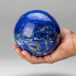 Genuine Polished // Lapis Lazuli Sphere + Round Acrylic Stand // v.1
