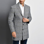 Bruges Overcoat // Checkered Gray (Large)