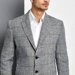Bruges Overcoat // Checkered Gray (Large)