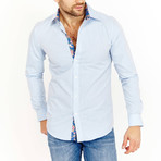 Alexander Long Sleeve Button-Up Shirt // Cerulean Blue (Large)
