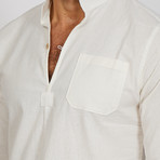 Jones Long Sleeve Button-Up Shirt // Snow White (Medium)