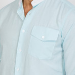 Hugo Long Sleeve Button-Up Shirt // Light Blue + White (Small)