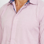 Sacha Long Sleeve Button-Up Shirt // Lilac + Purple (Large)