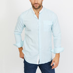 Hugo Long Sleeve Button-Up Shirt // Light Blue + White (Small)