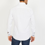 John Long Sleeve Button-Up Shirt // White + Black (Small)